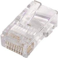 Transparent Cablenet Cat6 RJ45 UTP crimp plug with gold contacts, designed for solid and stranded cables.