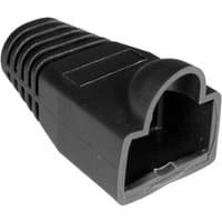 Black Cablenet RJ45 bubble boot, 6mm, with ribbed grip and rounded opening for cable protection.