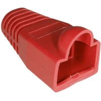 Red Cablenet RJ45 Bubble Boot, 6mm, with ribbed grip and rounded top.