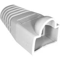 White Cablenet RJ45 bubble boot, 6mm, with ribbed grip and rounded protective cover.