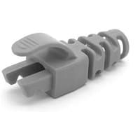 Grey Cablenet RJ45 snagless strain relief flush boot with ribbed design and 6.5mm diameter.
