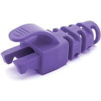 Violet RJ45 snagless strain relief flush boot with ribbed texture and 6.5mm diameter by Cablenet.