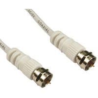 White Cables Direct coaxial cable, 1m, with F-type connectors and ribbed grips, labeled "COAXIAL" along the cable.