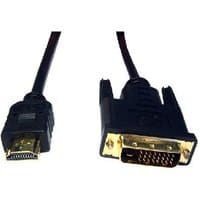 Black 3m HDMI-DVI-D cable with gold-plated connectors and black shielding.