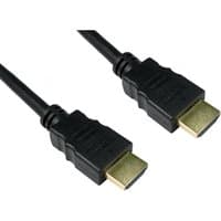 Black HDMI cable 1 m with gold-plated Type A connectors, Cables Direct branding on connectors.