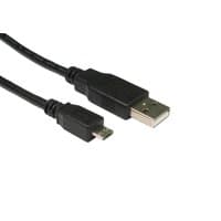 Black USB 2.0 cable, 1.8 m, with USB A and Micro-USB B connectors, by Cables Direct.