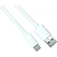 White 1m USB cable with USB A and USB C connectors, sleek design by Cables Direct.