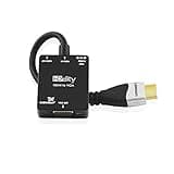 Black Cablesson HDMI to VGA adapter with micro USB power, audio port, and gold-plated HDMI connector.