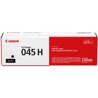 Canon 045 H black toner cartridge in white and red box with model number and Canon logo.