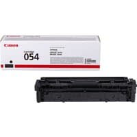 Black Canon 054 toner cartridge with rectangular white box featuring red and black text.