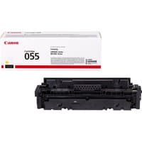 Canon 055 Original Yellow toner cartridge with white packaging and black cartridge unit.