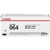 Canon 064 Original Magenta toner cartridge box, white with red accents and model numbers printed on the side.