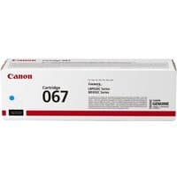 Canon 067 Original Cyan toner cartridge, white box with red and black text, blue dot indicator.