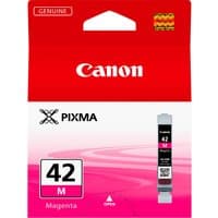 Canon CLI-42M magenta ink cartridge in red and white packaging with PIXMA logo and magenta color swatch.