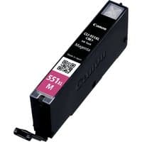 Black Canon CLI-551XL magenta ink cartridge with pink label and QR code, high yield design.