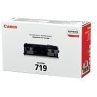 Canon CRG 719 BK toner cartridge box, white with red accents, featuring a black toner image and Canon logo.