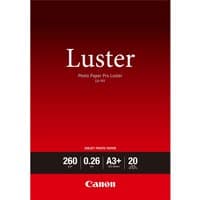 Canon LU-101 Luster Photo Paper Pro A3 Plus, red packaging, 20 sheets, 260gsm, 0.26mm thickness, A3+ size.