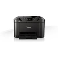Black Canon MAXIFY MB5150 inkjet printer with LCD screen, control panel, and paper tray, featuring Wi-Fi connectivity.