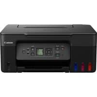 Black Canon PIXMA G3570 inkjet printer with control panel, Wi-Fi, and visible ink tanks on the front.