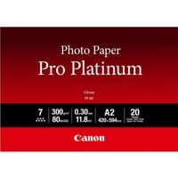 Canon PT-101 Pro Platinum A2 photo paper pack, red and black design, glossy finish, 20 sheets, 300gsm.