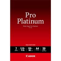 Canon PT-101 Pro Platinum Photo Paper A4, red and black packaging, 20 sheets, 300gsm, glossy finish.