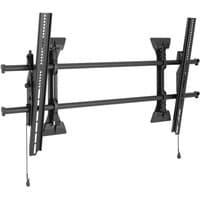 Black Chief XTM1U TV mount for 82" screens, featuring adjustable tilt arms and sturdy wall brackets.