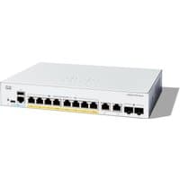 Cisco Catalyst 1200-8P-E-2G Smart Switch, white, 8 GE ports, PoE, external power supply, 2x1G uplink ports.