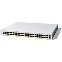 Cisco Catalyst 1300-48P-4X switch, white, 48 GE ports, PoE, 4x10GE SFP+, rectangular design.