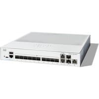 Grey Cisco Catalyst C1300-12XS network switch with multiple ports and LED indicators on the front panel.