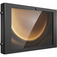 Black Compulocks Galaxy Tab S9+/S9FE+ 12.4" enclosure with secure frame and key locks on sides.