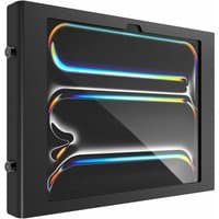 Black Compulocks iPad Pro 13" wall mount with secure enclosure, sleek design, and visible screen cutout.