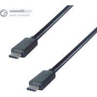 Black connektgear 1m USB 4 cable, Type C male to male, 240W, SuperSpeed 40Gbps, sleek design with durable connectors.