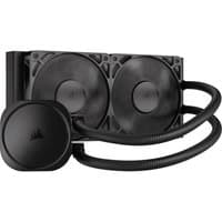 Black Corsair Nautilus 240 RS liquid cooler with dual fans, sleek radiator, and flexible tubing.