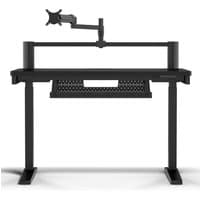 Black Corsair Platform:4 Elevate standing desk with adjustable monitor arm and cable management tray.