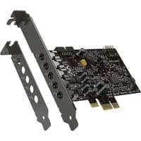 Creative Labs Sound Blaster Audigy FX V2 PCI-E card with black circuit board and multiple audio ports.