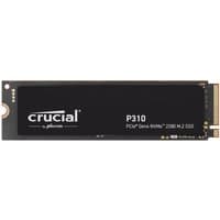 Black Crucial P310 1TB M.2 NVMe SSD with PCIe 4.0 interface, rectangular with gold connector edge.