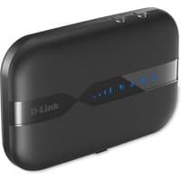 Black D-Link 4G mobile Wi-Fi hotspot with LED indicators and rounded edges.