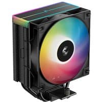 Black DeepCool AG400 BK ARGB V2 chipset fan with 12 cm RGB-lit blades and sleek rectangular heatsink.