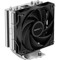 Black DeepCool AG400 processor air cooler with 12 cm fan, aluminum fins, and heat pipes.