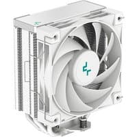 White DeepCool AK400 WH processor air cooler with 12 cm fan and sleek metal fins.