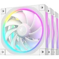 White DeepCool FL12 computer case fans with RGB lighting, 12 cm, set of 3.
