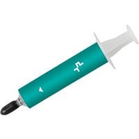 Teal DeepCool Z3 thermal paste syringe with black nozzle and white plunger, 1.5g capacity.