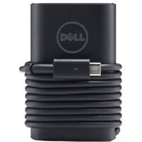 Black Dell 06WHV power adapter with coiled cable and USB-C connector, featuring Dell logo on the front.