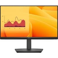 Dell E2225HSM monitor, 21.5" screen, slim black bezel, displaying graph on orange background.