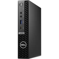 Black Dell OptiPlex 7020 Plus Mini PC with vertical vents, front USB ports, and power button on top corner.