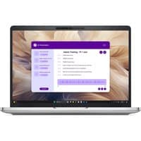 Silver Dell Pro 13 Plus laptop with 13.3" display, slim design, and UK keyboard layout.