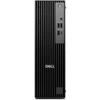 Black Dell Pro QCS1250 slim PC with vertical vents, front USB ports, and power button.