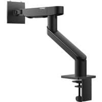 Black Dell monitor arm MSA20 with adjustable joints, sleek design, and desk clamp mount.
