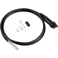 Black Draper Camera Probe, 5.5mm, with flexible cable, cylindrical camera tip, and three metallic attachments.