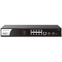 Black and silver DrayTek P2100 managed L2+/L3 Gigabit Ethernet switch with multiple ports, 1U rackmount design.